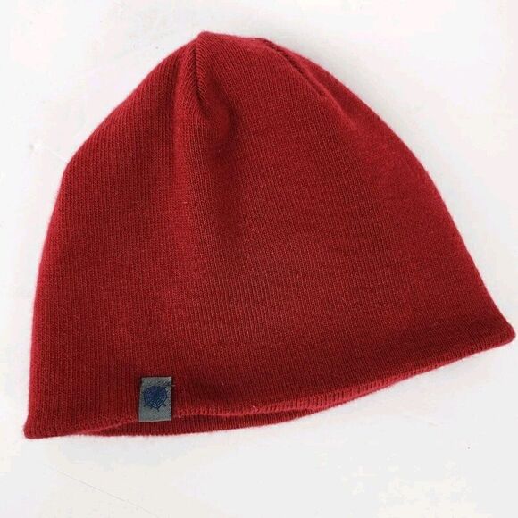 Marvel Spiderman Reversible Winter Beanie Hat Burgundy Red/Navy Striped One Size - Picture 6 of 7